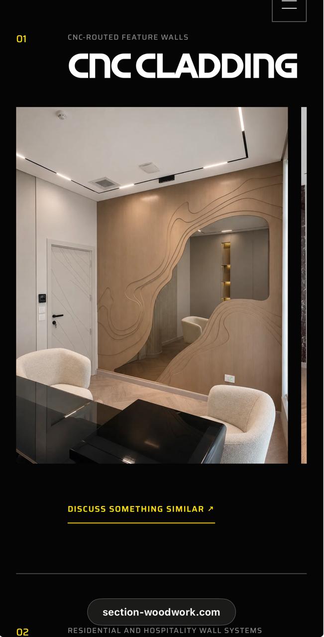 CNC-routed wall cladding feature wall